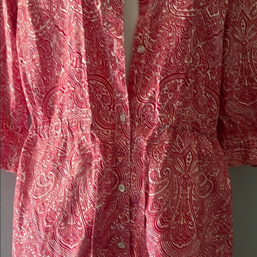 Tommy Hilfiger Pink Smocked Polo Collar Dress 3/4 sleeve - Picture 6 of 12